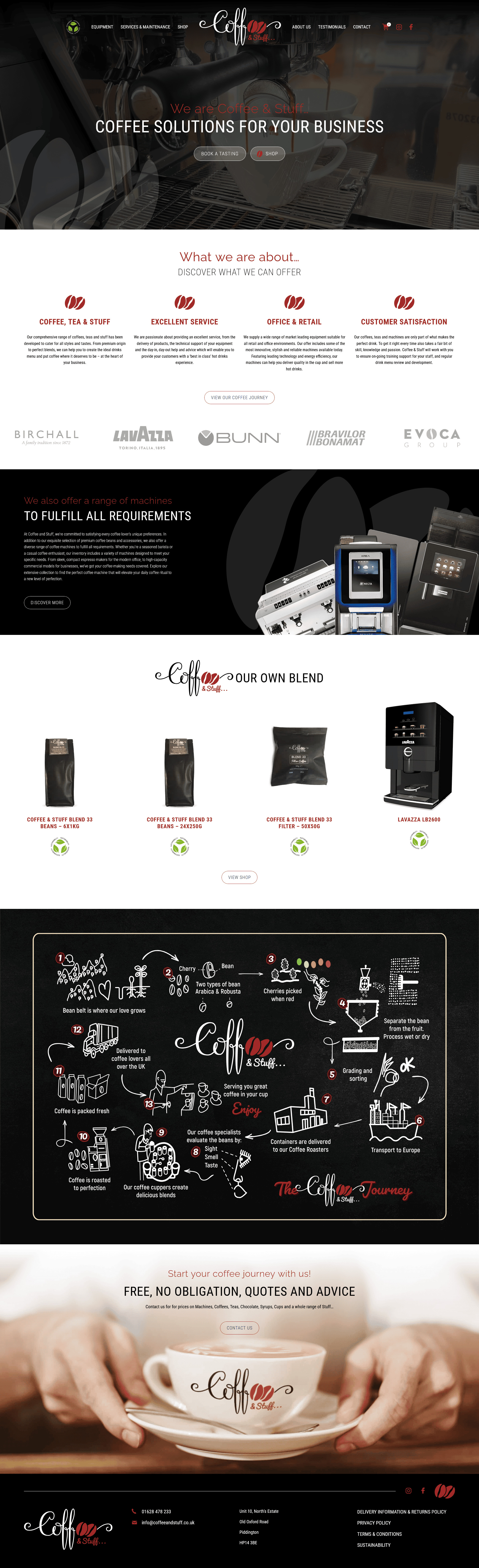 Screenshot of Coffee & Stuff Home Page