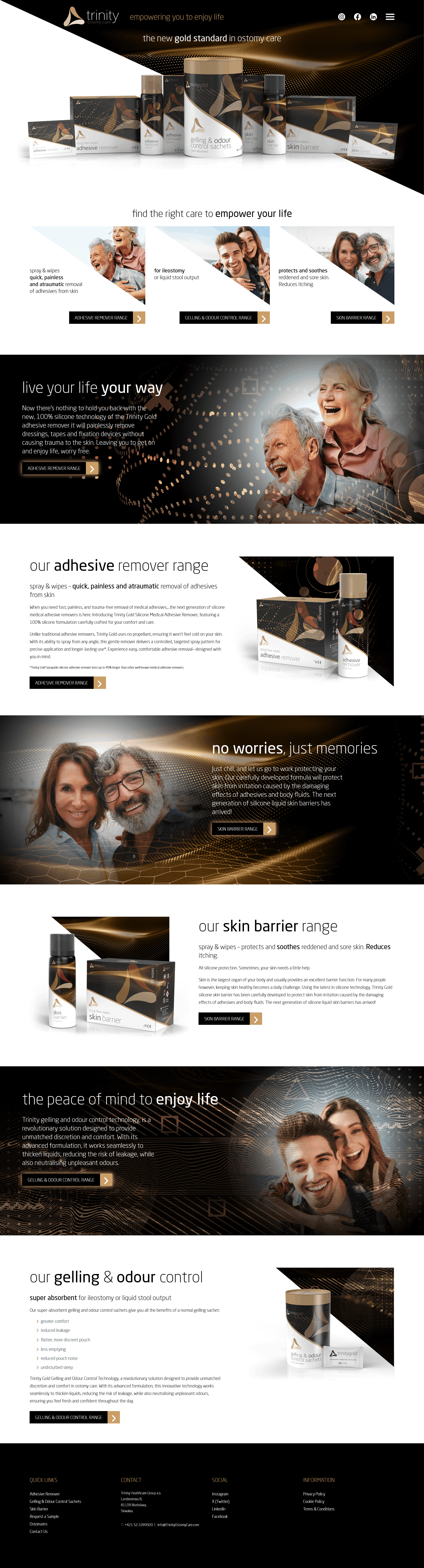 Screenshot of Trinity Ostomy Care